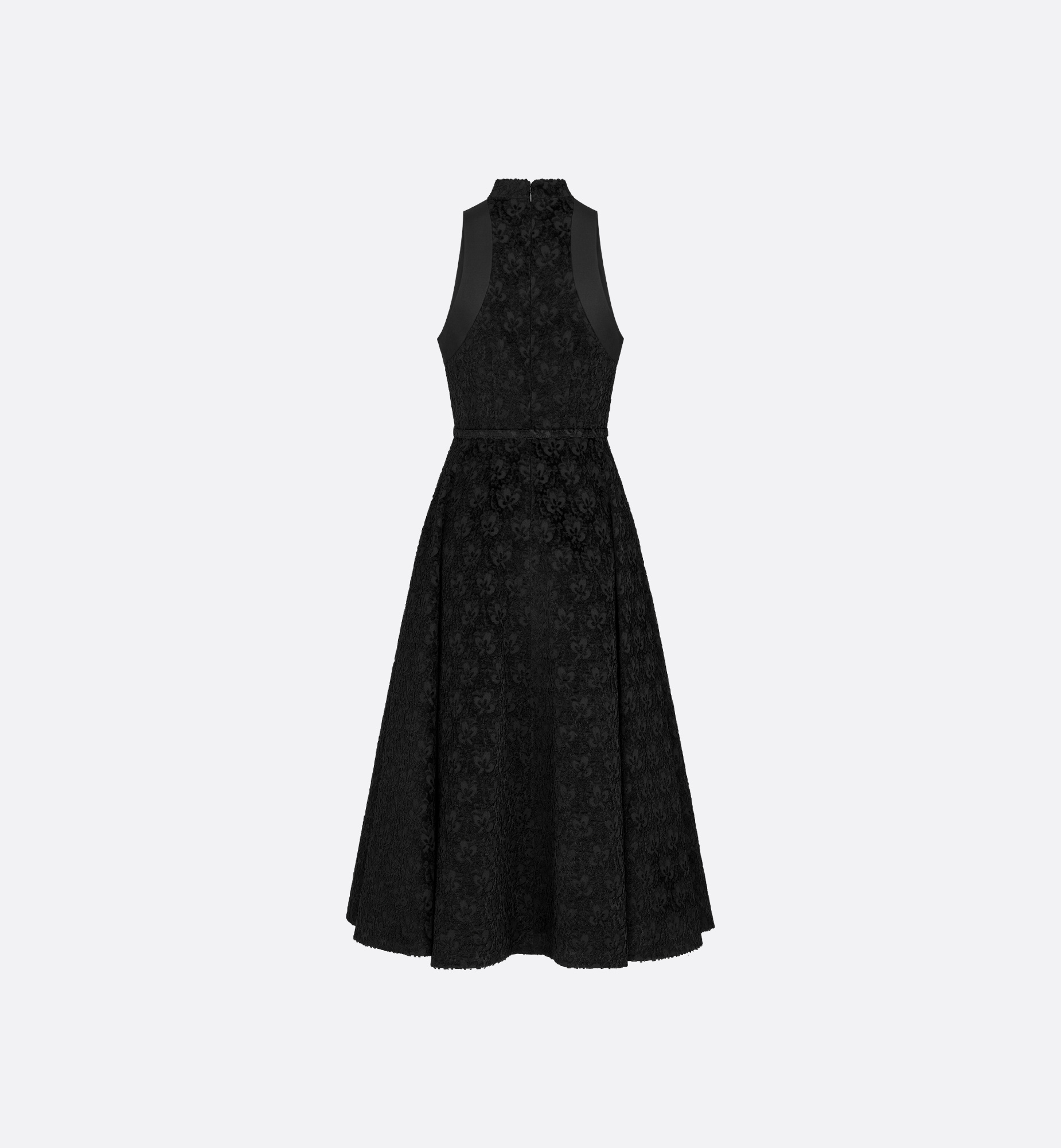 Dior Mid-length Flared Dress With Belt In Black