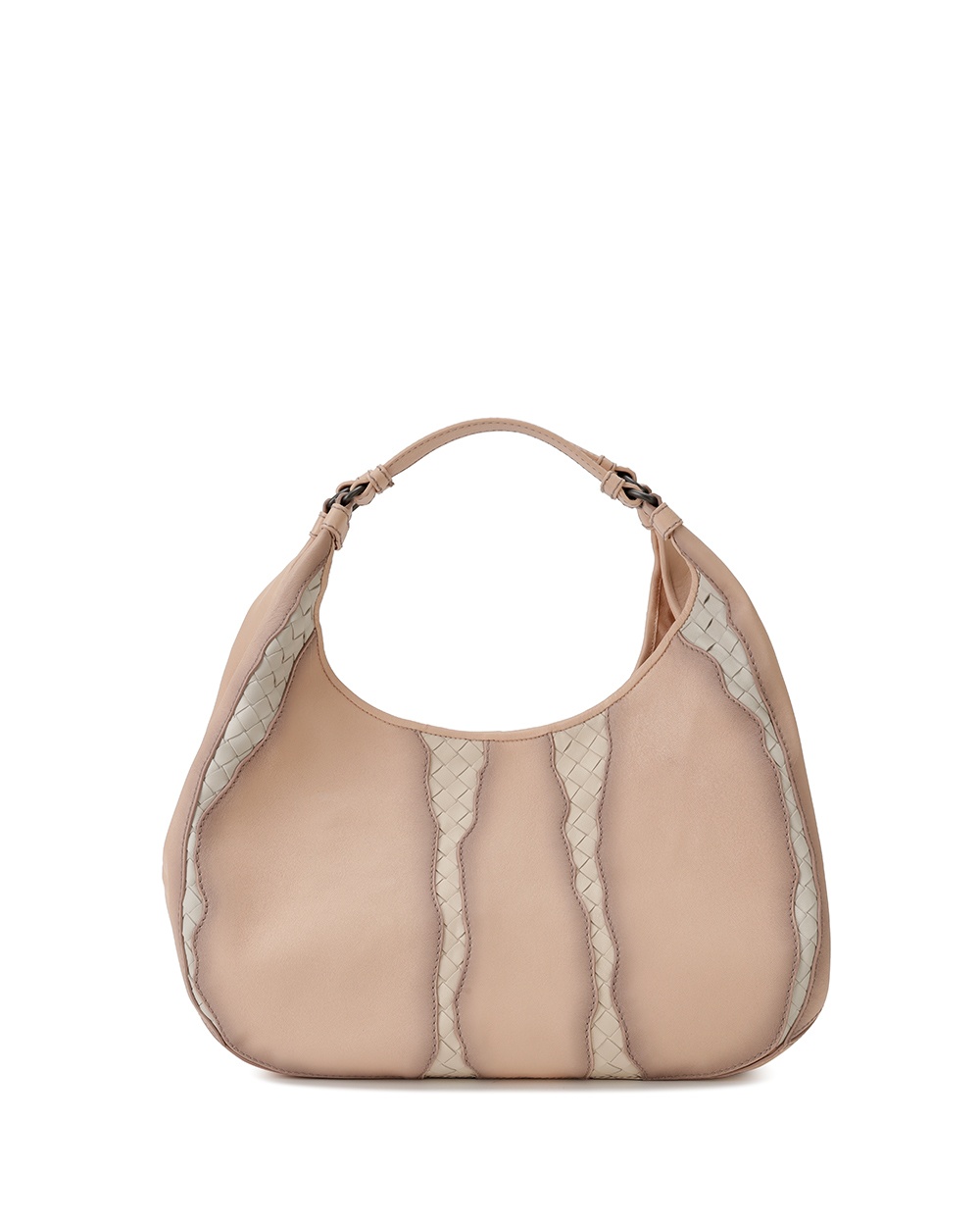 Bottega Veneta Logo Handbag In Nude