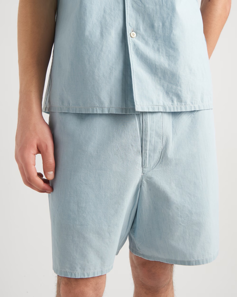 Prada Chambray Bermudas In Blue