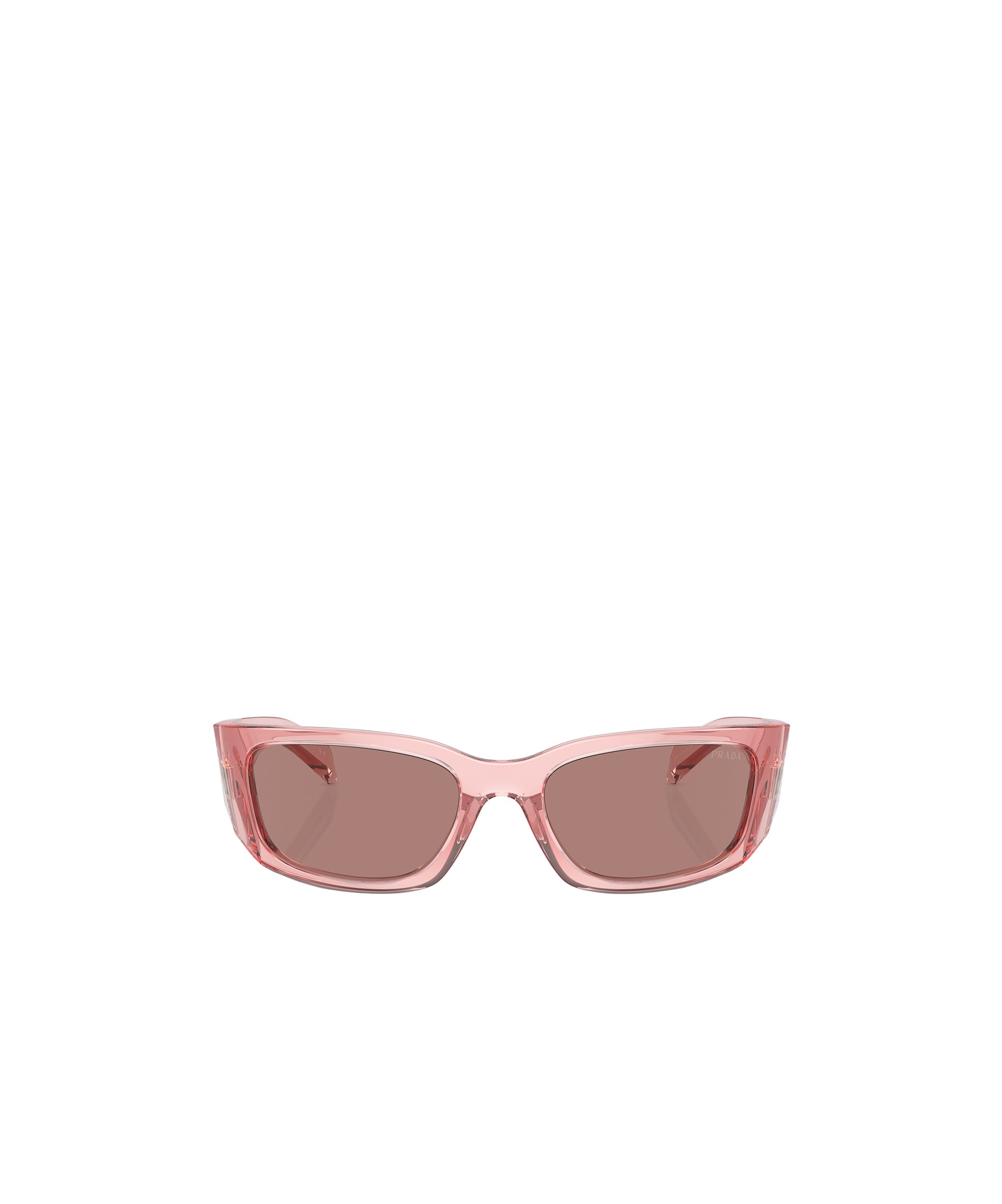 Prada Logo Propionate & Plastic Wrap Sunglasses In Nude