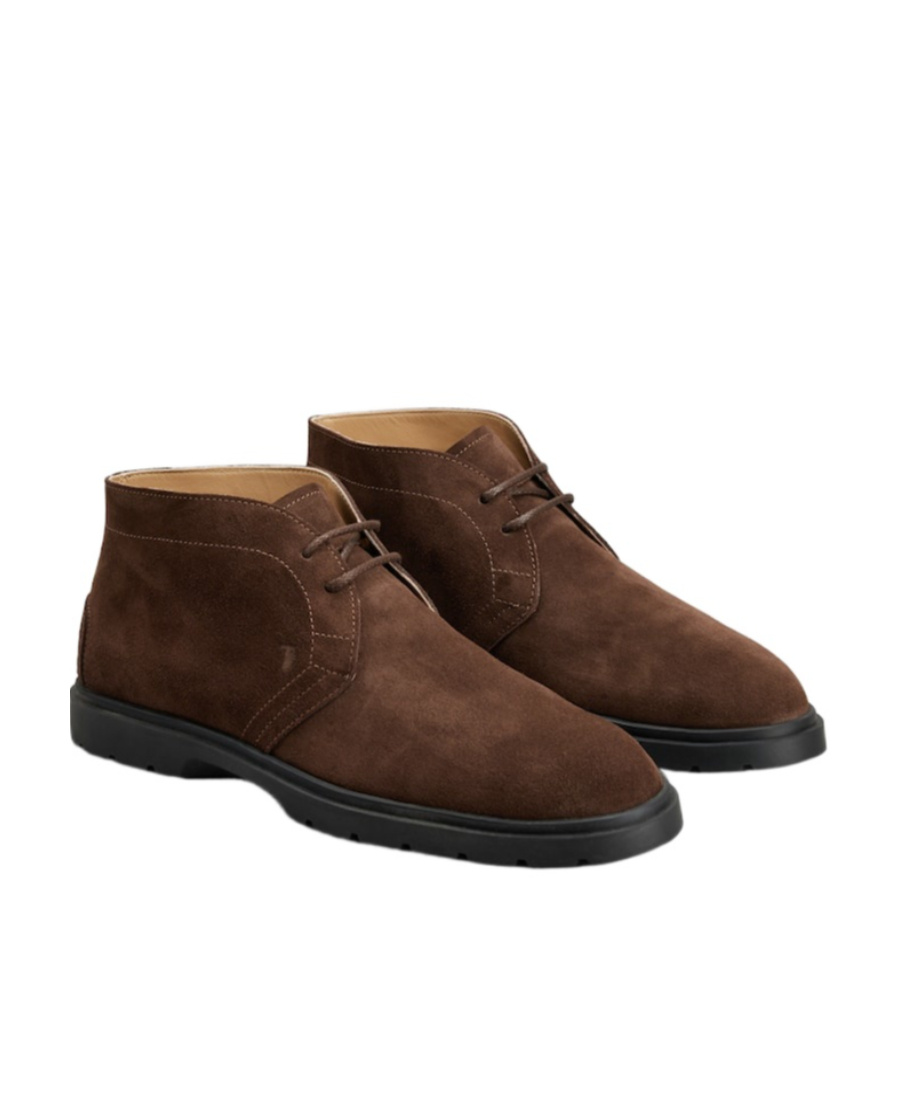 Tod's Man Ankle Boots Dark Brown Size 11 Leather In Black