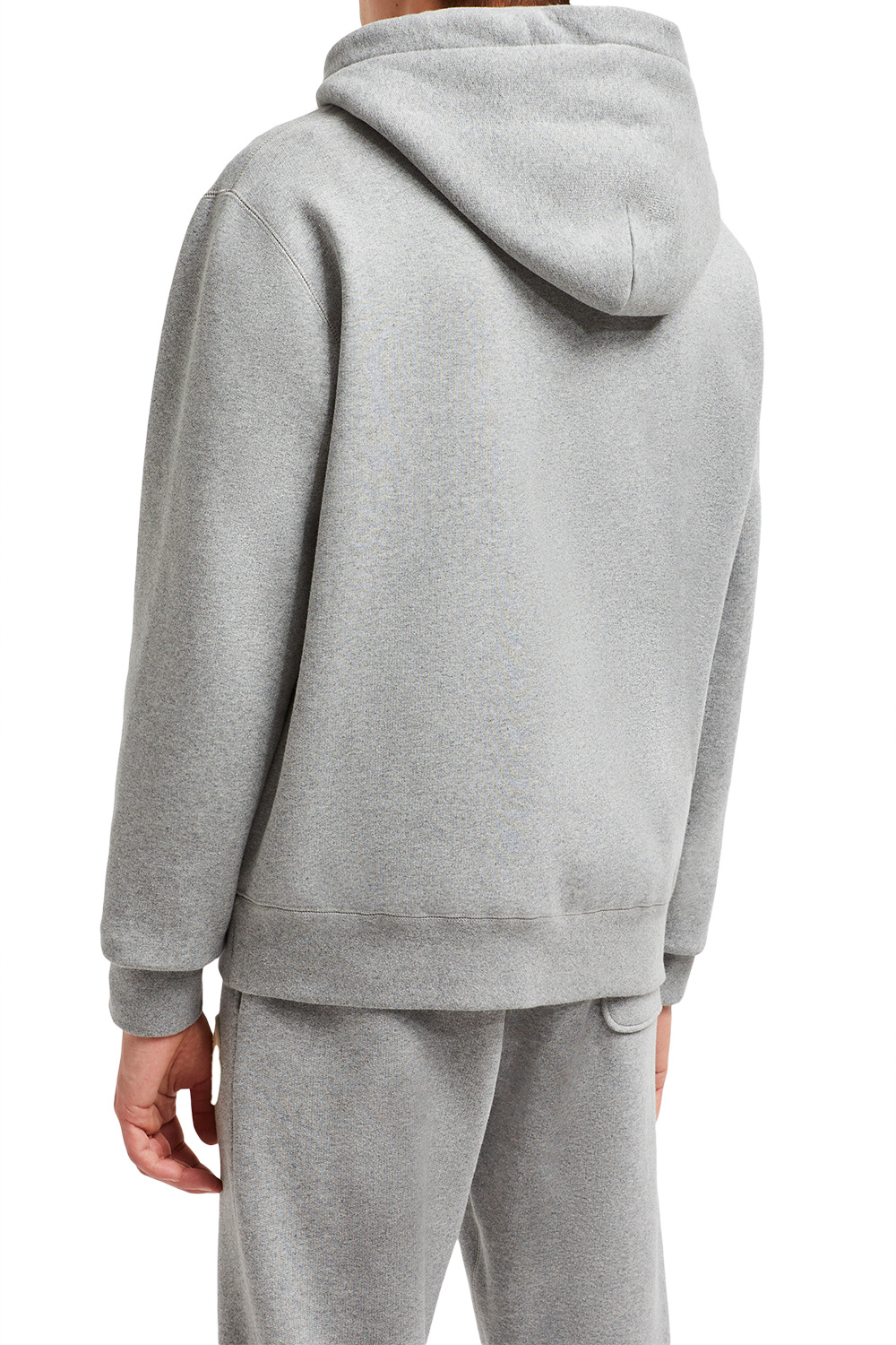 Moncler Brushed Cotton Zip-up Sweatshirt In Gray