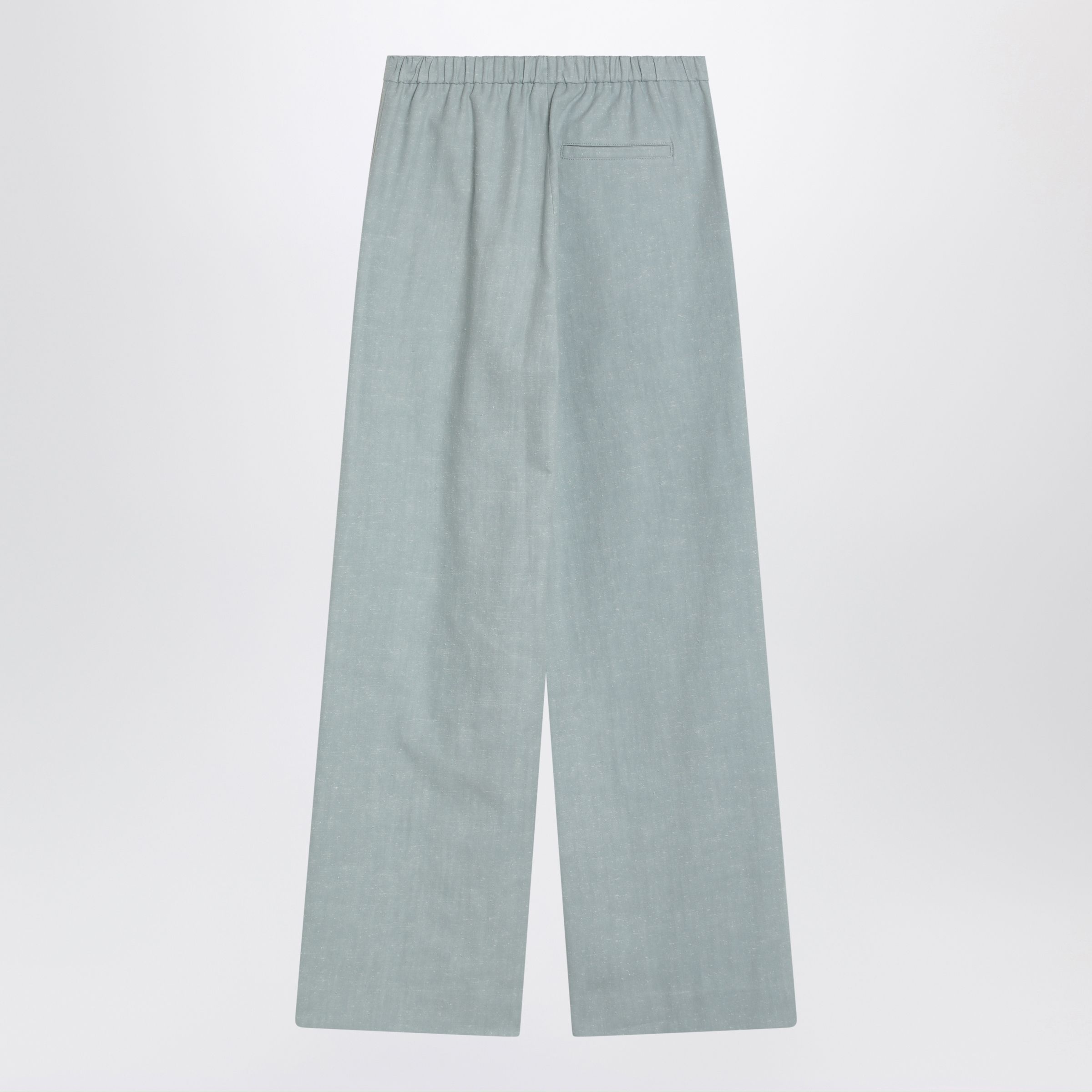 Loulou Studio Gray Fog Pants In Cotton Blend In Green