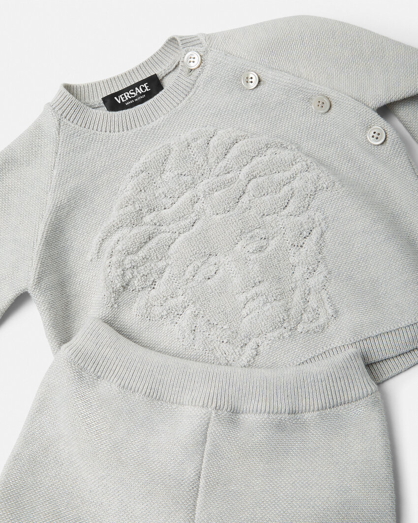 Versace Long-sleeved Sweatshirt And Trousers Set In Gray