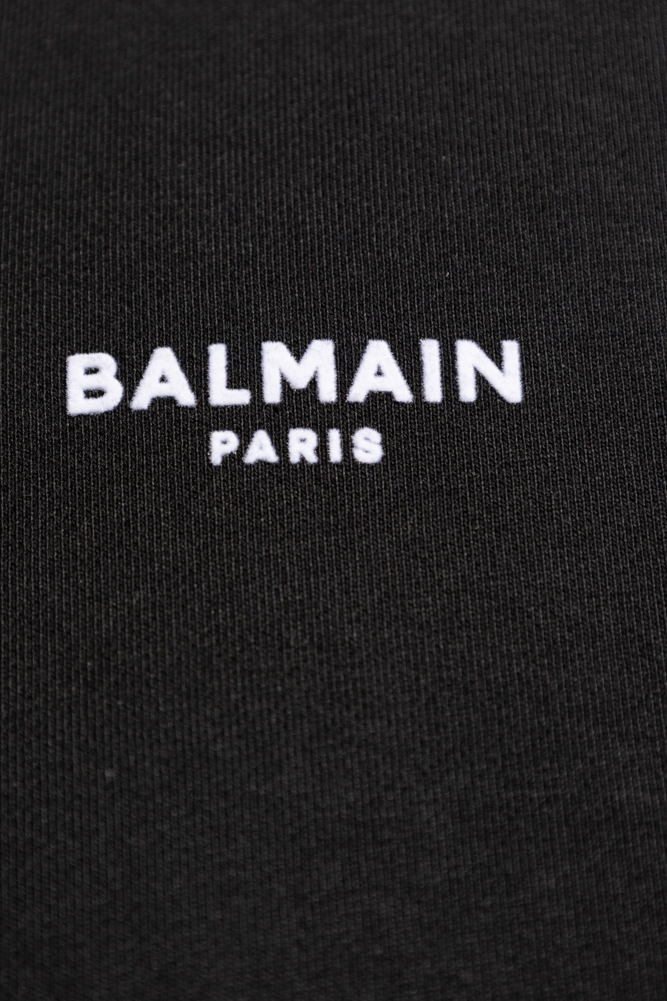 Shop Balmain Paris Flocked Sweatshirt In Black