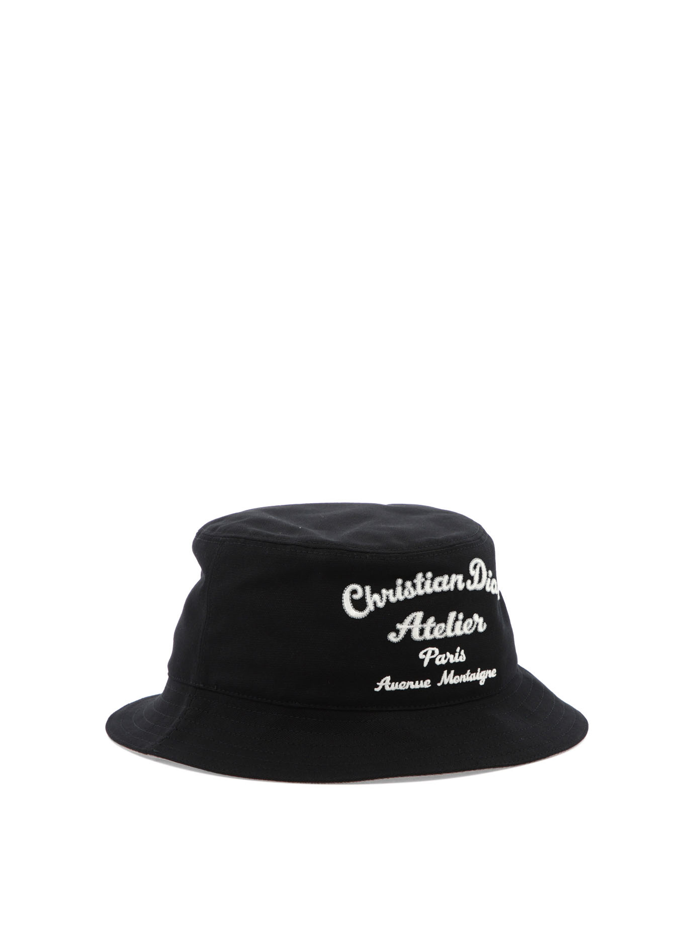 Shop Dior Homme Logo Embroidered Bucket Hat In Black