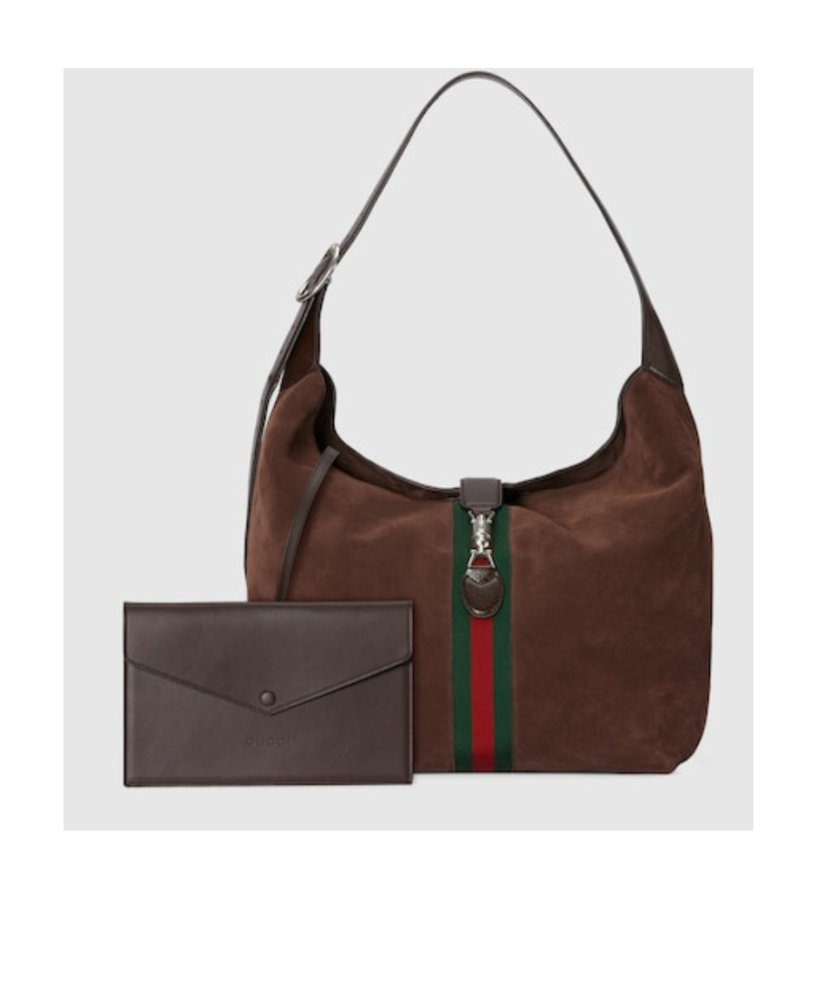 Gucci Jackie 1961 Chocolate Shoulder Bag Men In Red