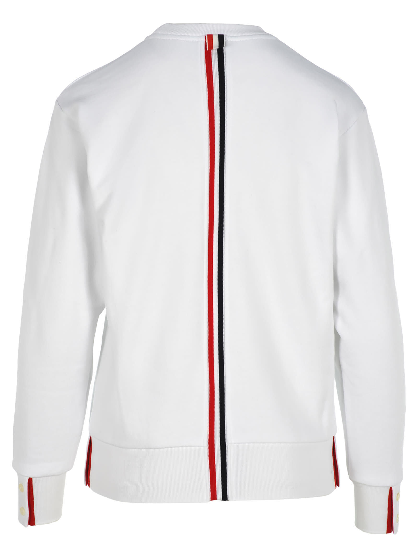 Thom Browne Women's Striped Crewneck Sweatshirt In White