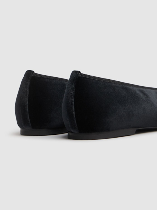 Totême Women's Velvet Ballerinas Made From Recycled Polyester With Elastic Trim In Black