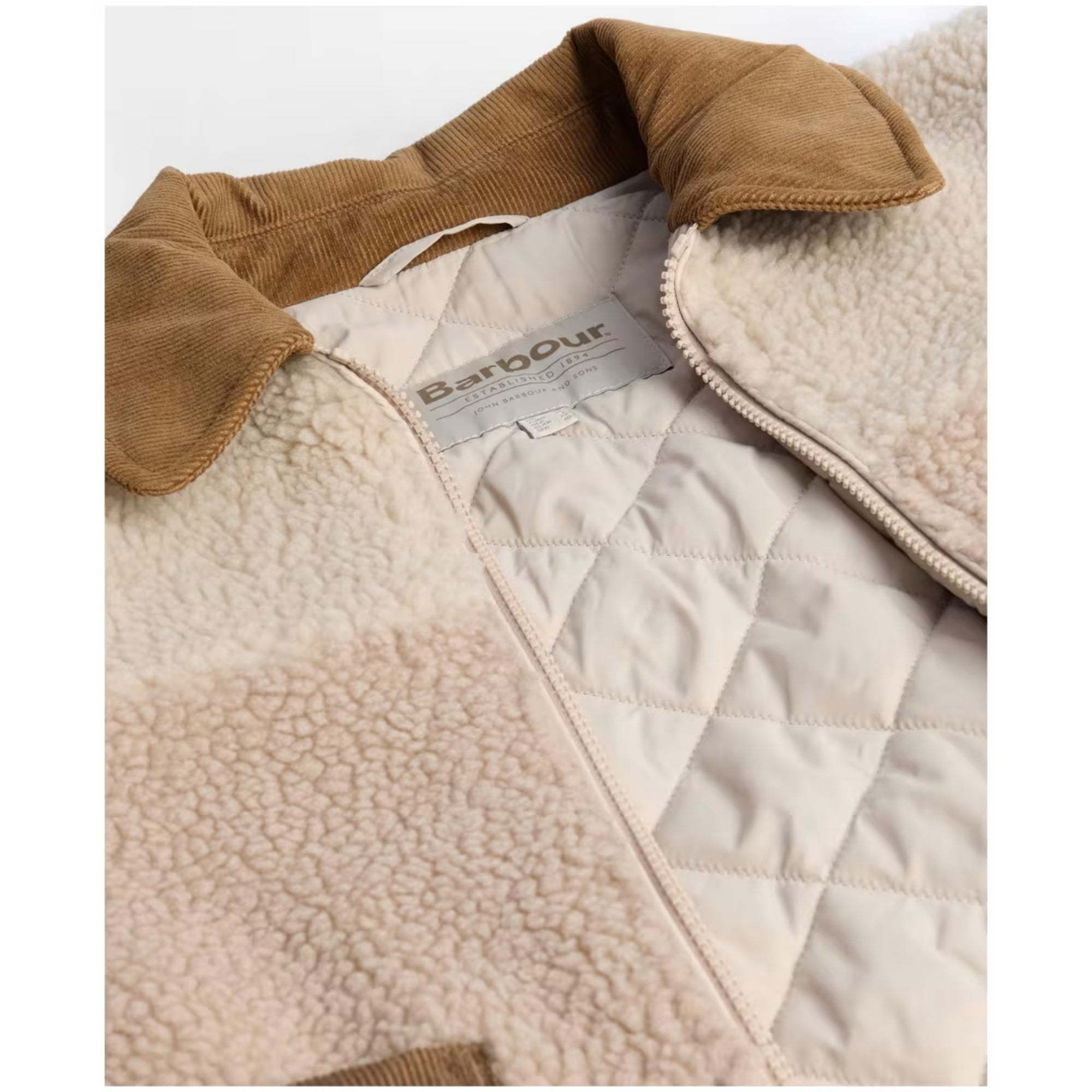 Barbour Corduroy-collar Jacket In Neutral