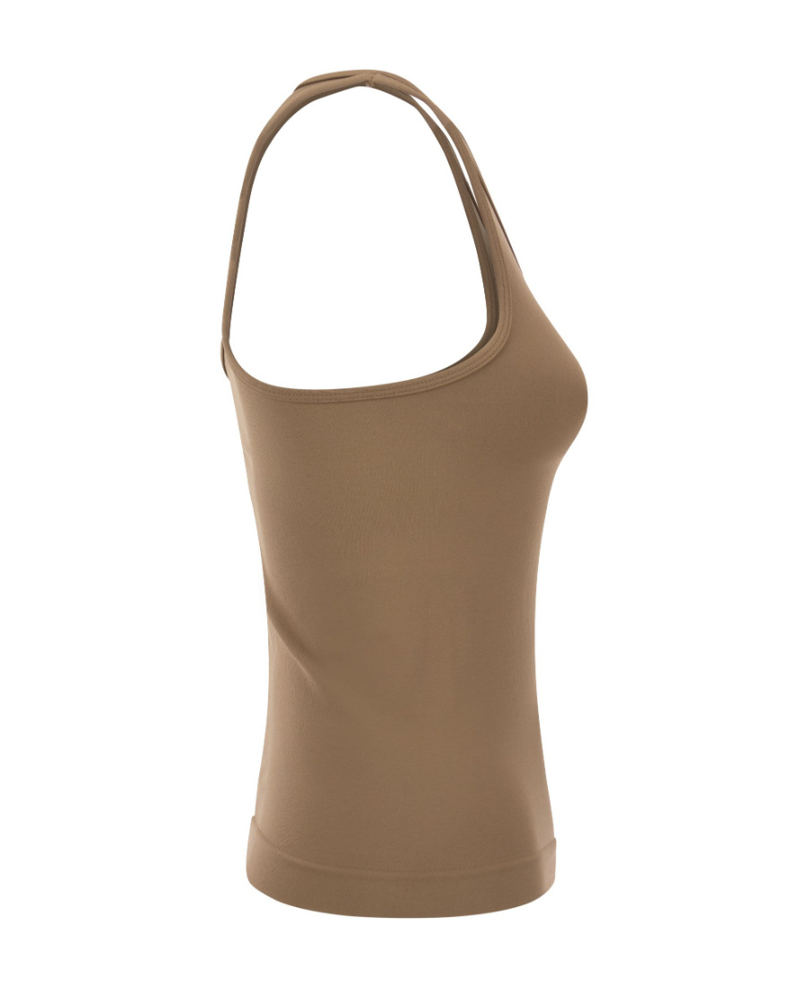 Max Mara Round-necked Vest In Brown