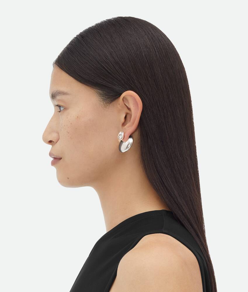 Bottega Veneta Concave Earrings In Gray