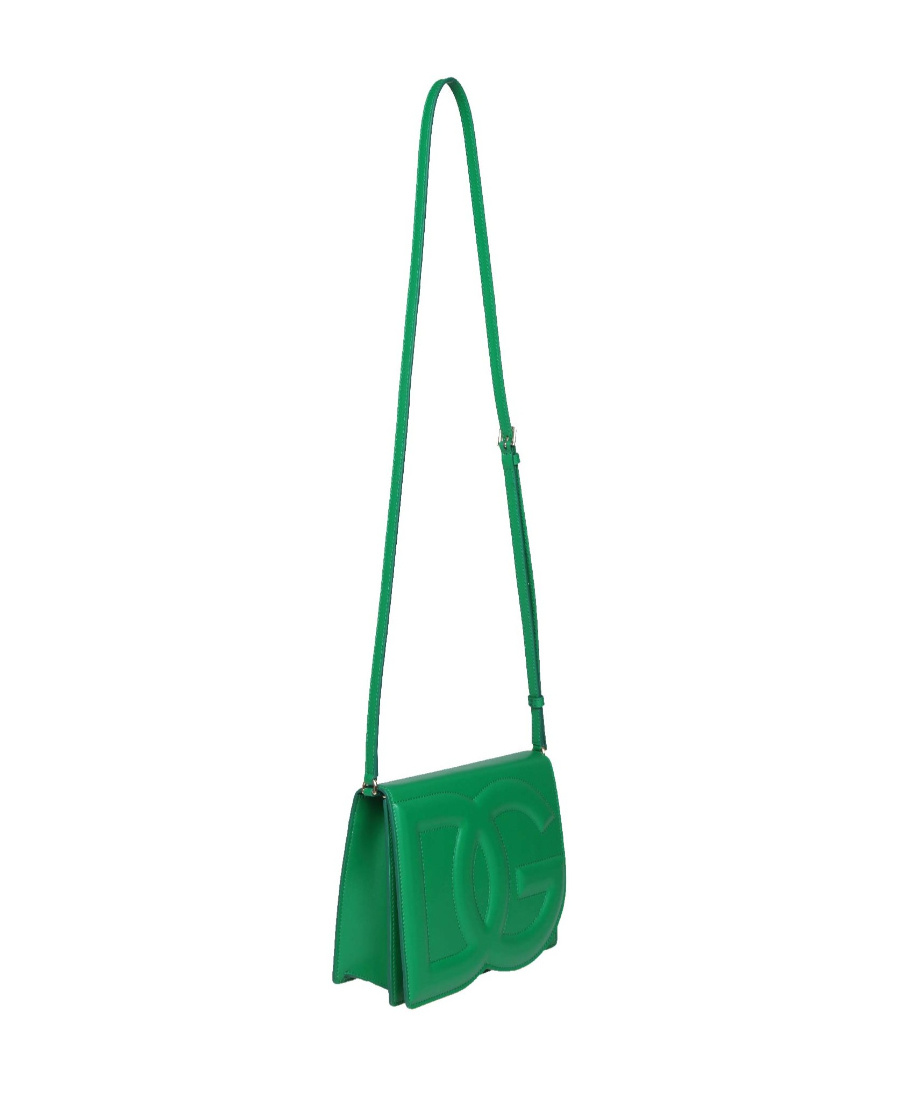 Shop Dolce & Gabbana Dg Logo Leather Crossbody Bag In Green