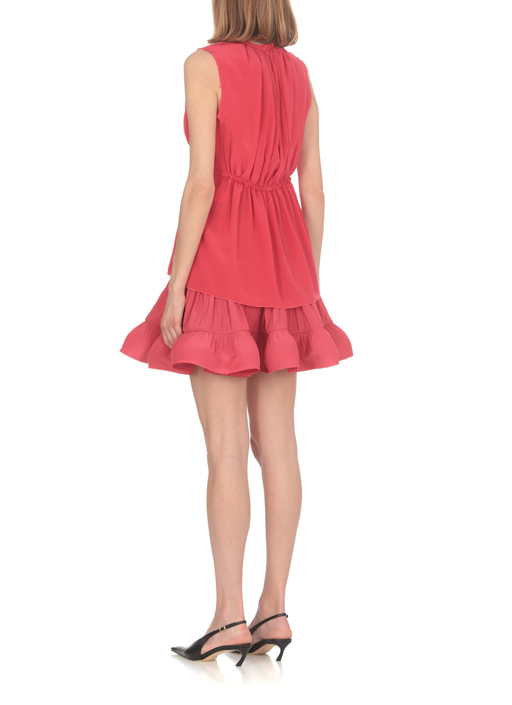 Lanvin Minirock Aus Charmeuse Mit Raffungen Und Volant In Red