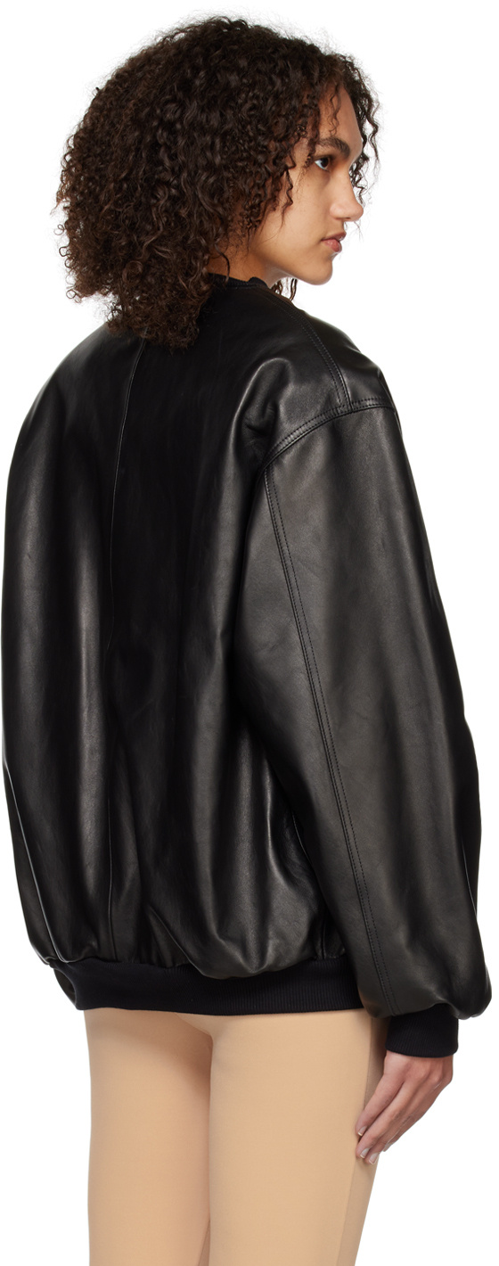Magda Butrym Zip-up Sheepskin Bomber Jacket In Black