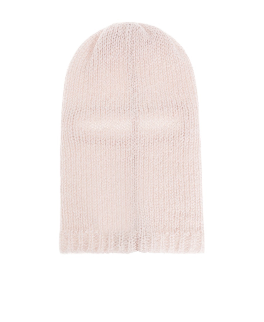 Raf Simons Knitted Logo-patch Balaclava Hat In Pink