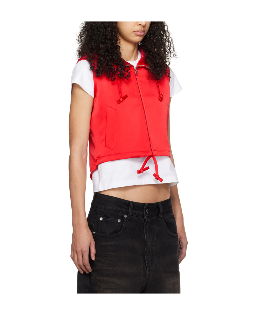 We11 Done Hooded Zipper Vest In Multicolor