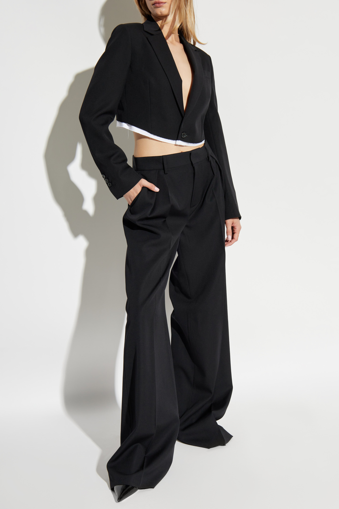 Dsquared2 Stretch Worsted Giant Trousers In Black