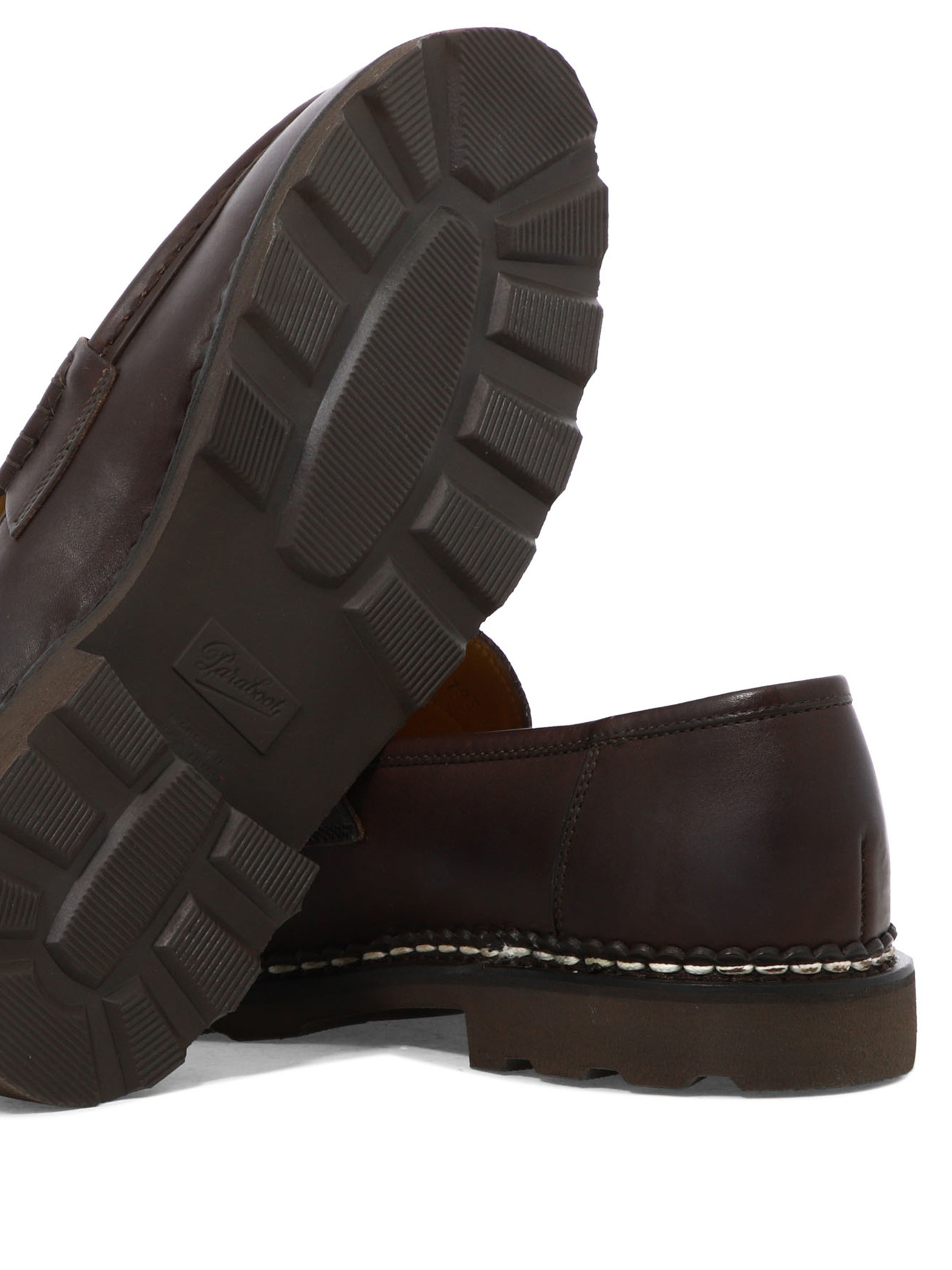 Paraboot Leather Reims Penny Loafers In Black