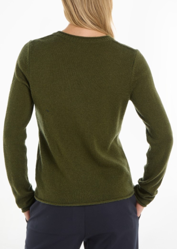 Tommy Hilfiger Round Neck Long-sleeved Sweater In Green