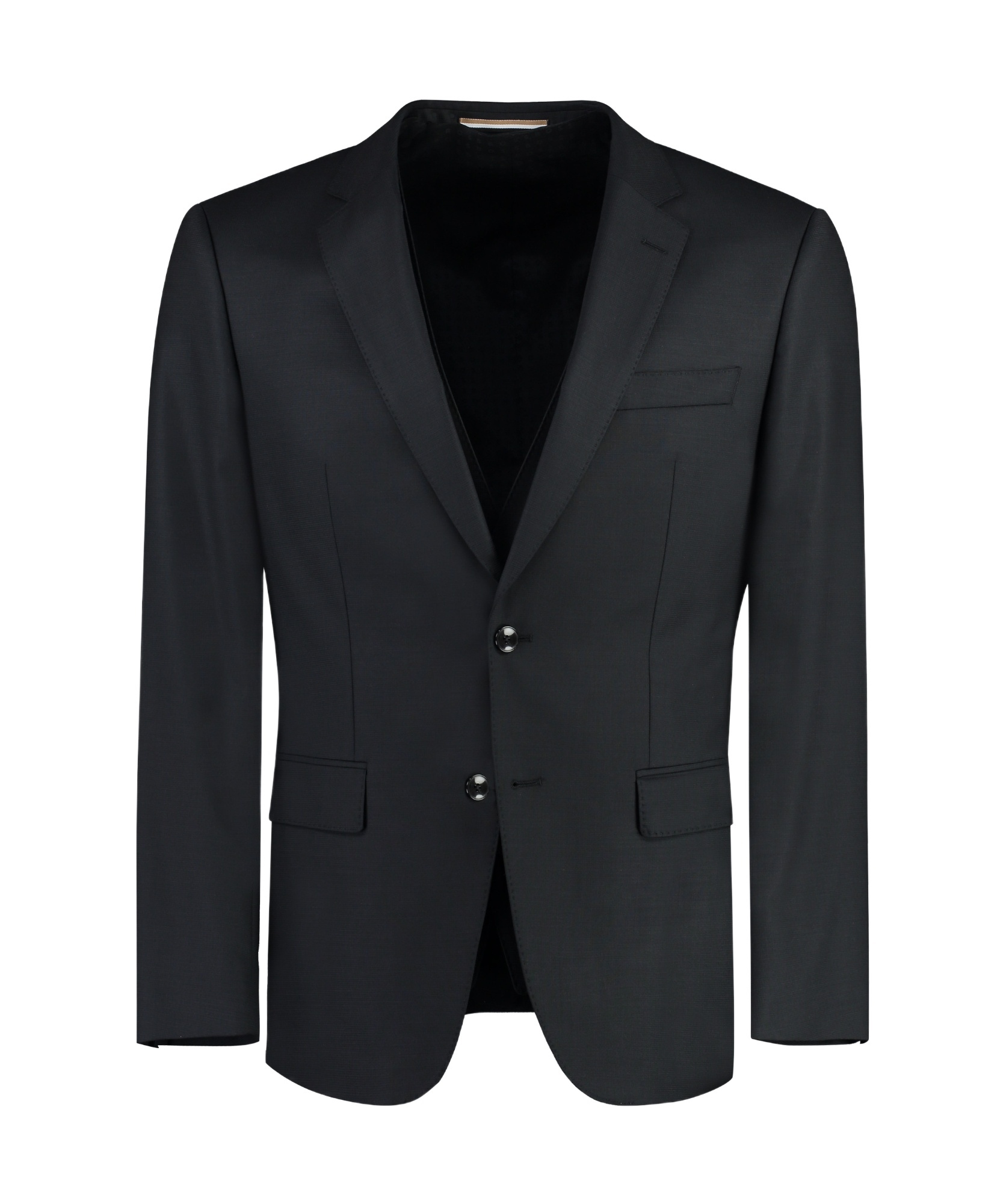 Hugo Boss Boss Notched Lapel Padded Shoulder Jacket With Eyelet Design In Black