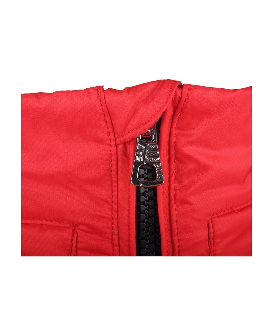 Ea7 Logo Quilted Down Jacket In Red