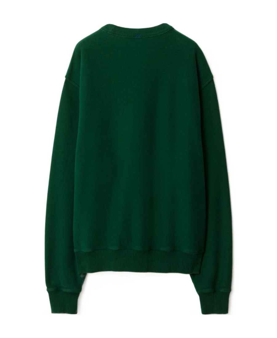 Burberry Ekd Logo-patch Cotton Sweatshirt In Green