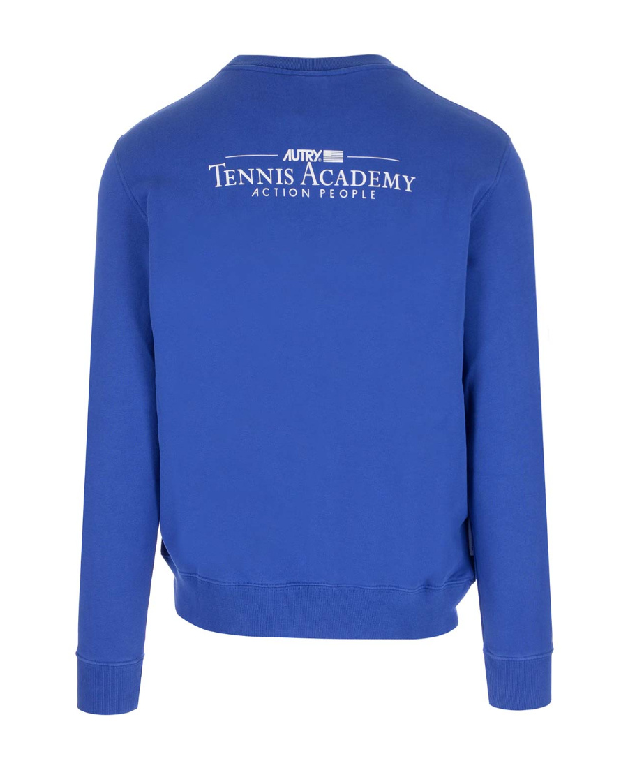 Autry Tennis Logo-patch Cotton Sweatshirt In Blue