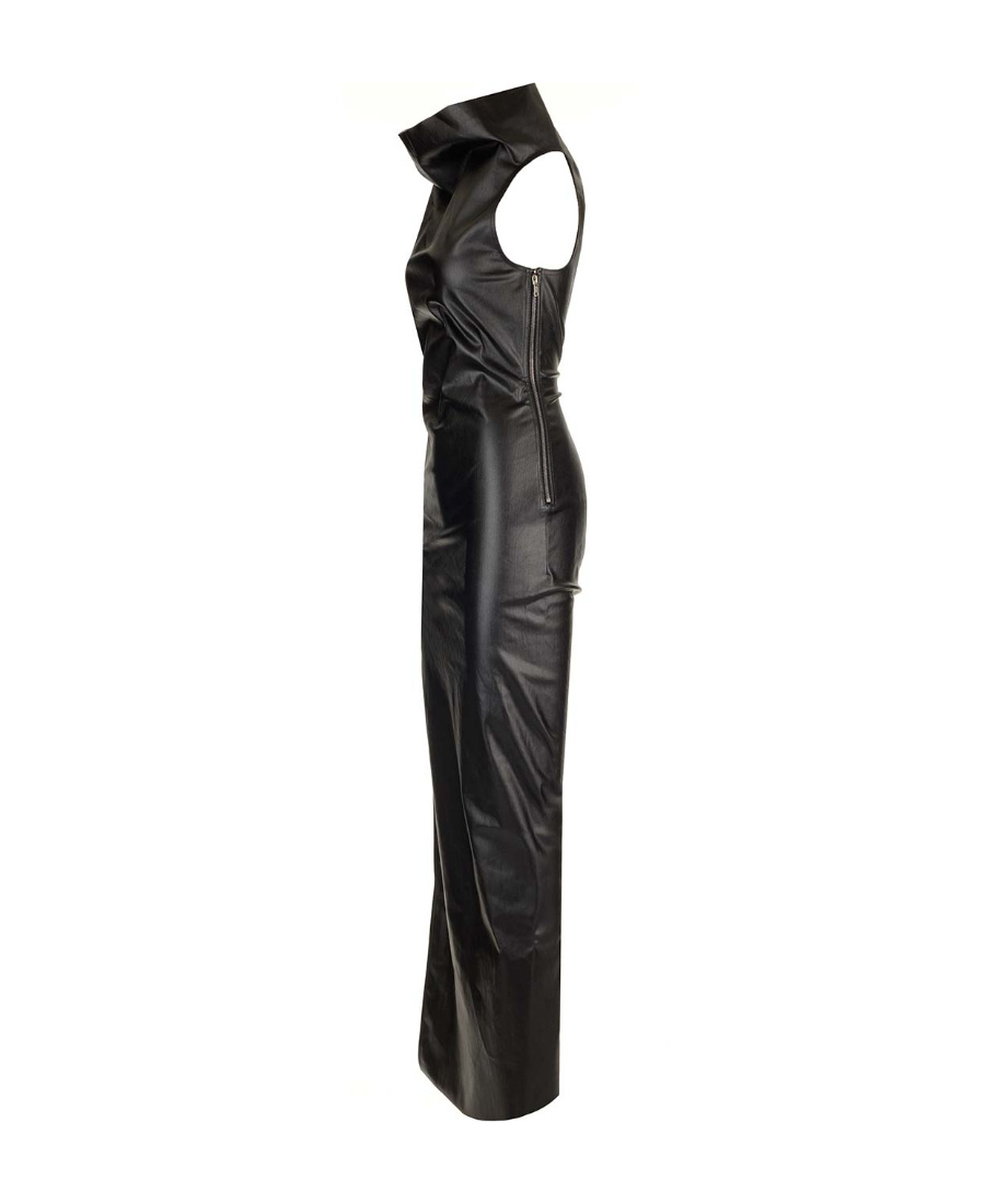 Rick Owens Coated One-shoulder Maxi Dress In Black