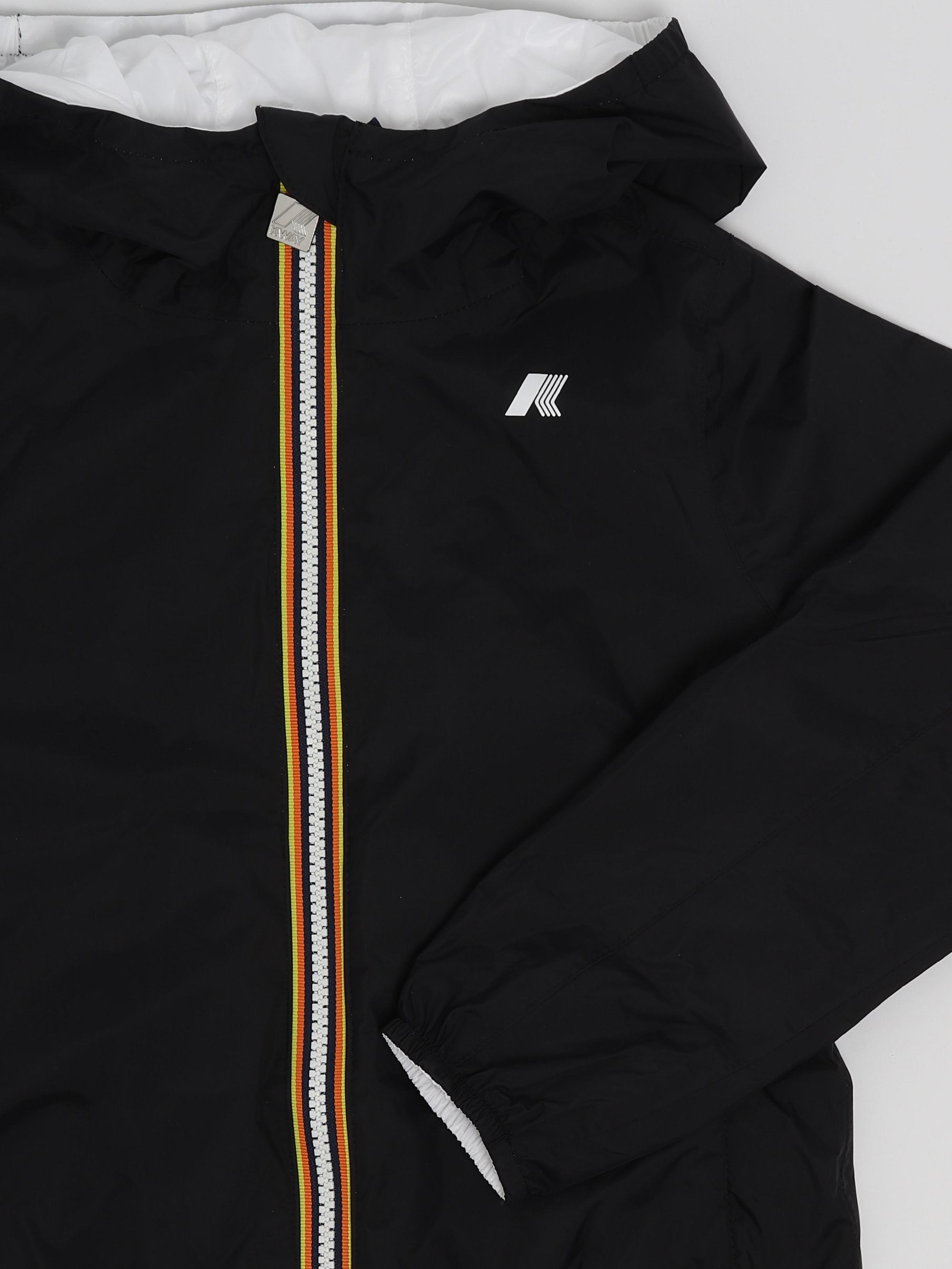 K-way Long Sleeved Hooded Jacket In Black