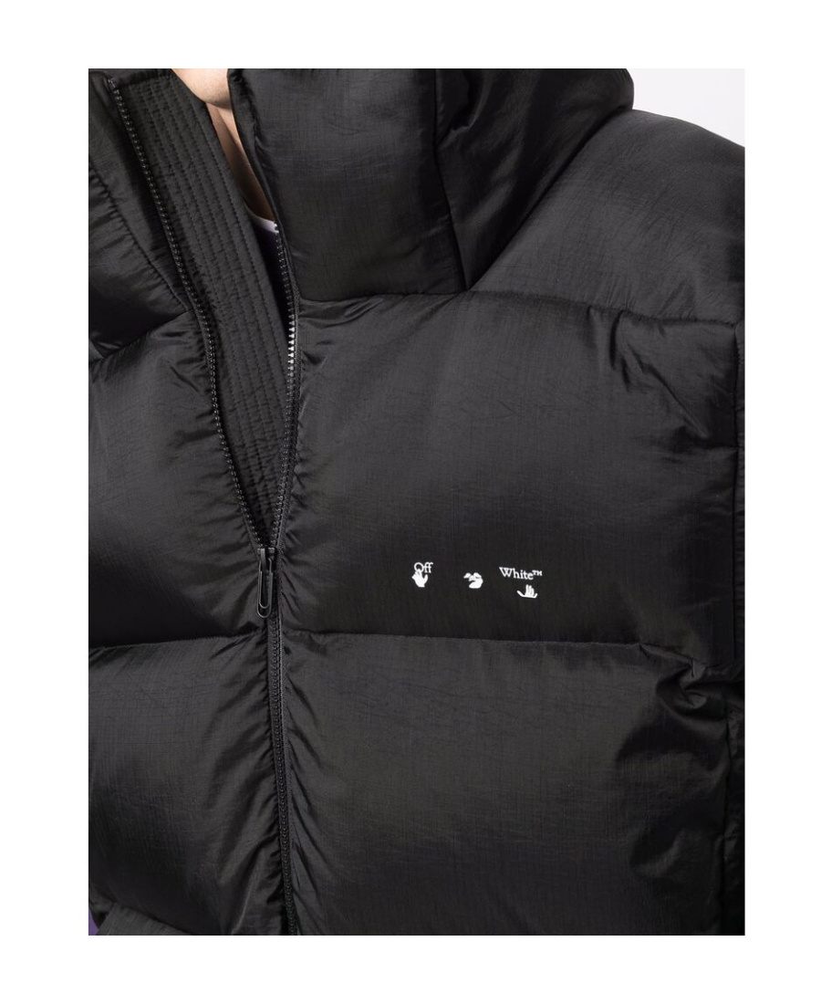 Off-white Down-feather Logo-print Gilet In Black