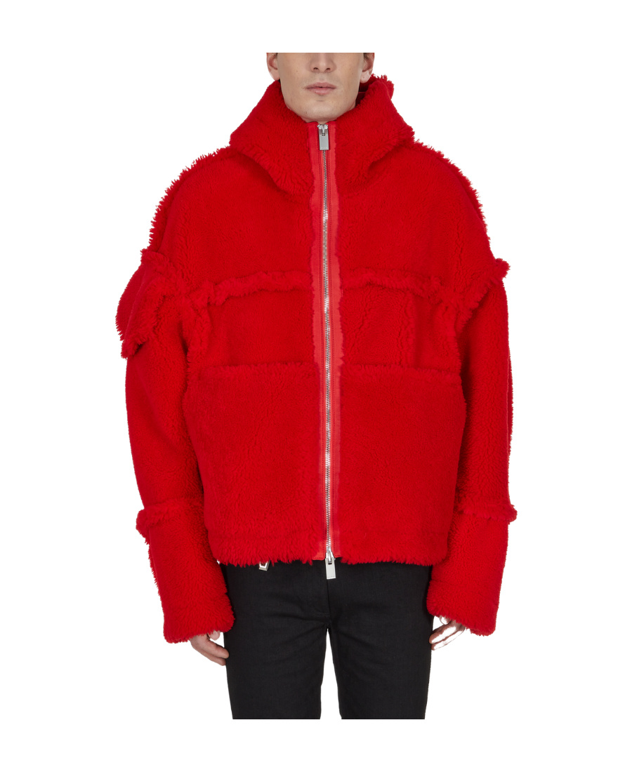Alyx Hooded Shearling Jacket In Red