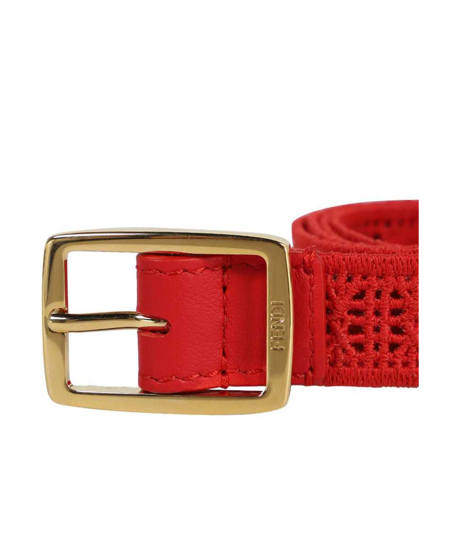 Fendi Logo Belt In Red