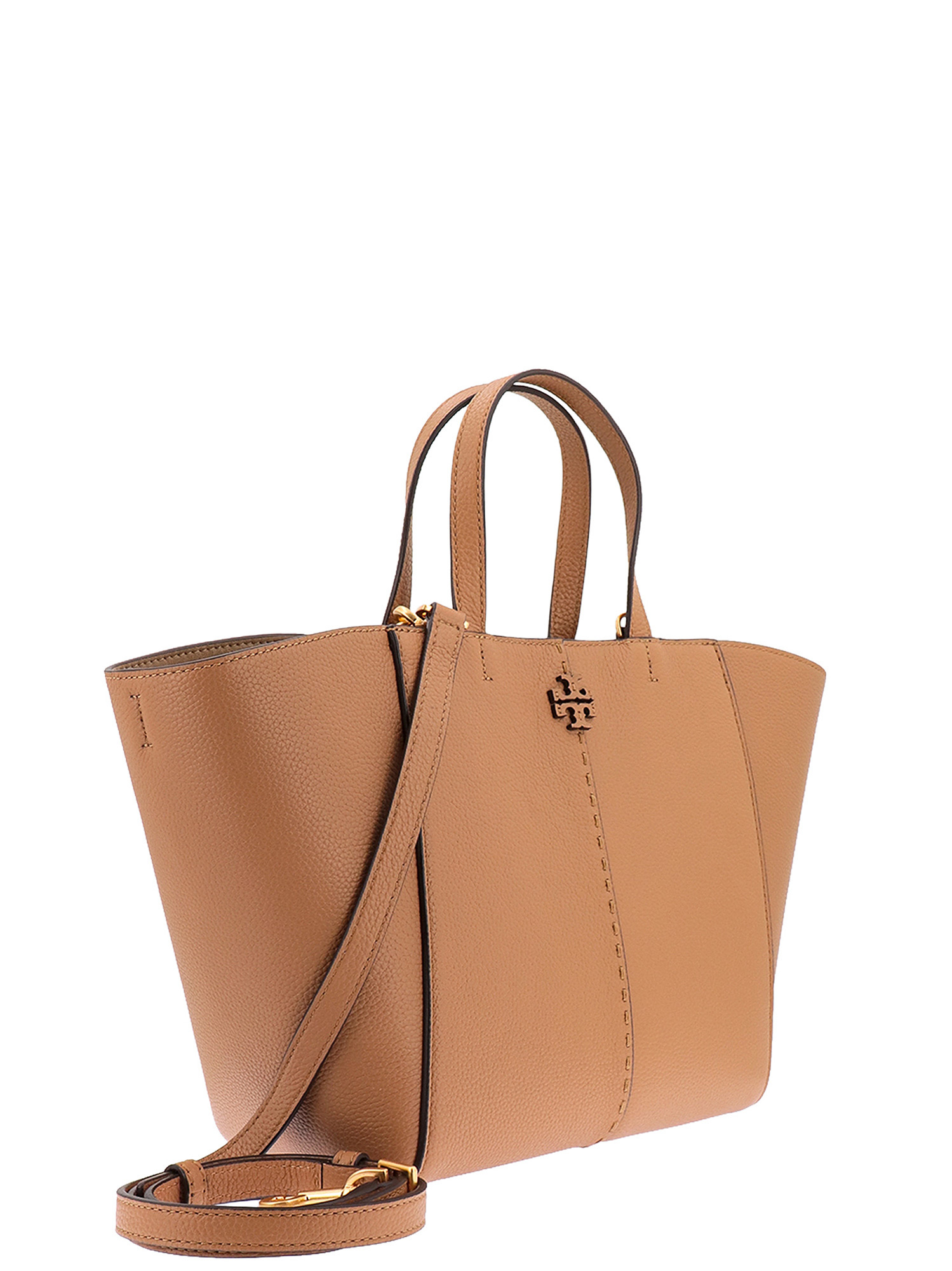 Tory Burch Double T Leather Tote Bag In Pink