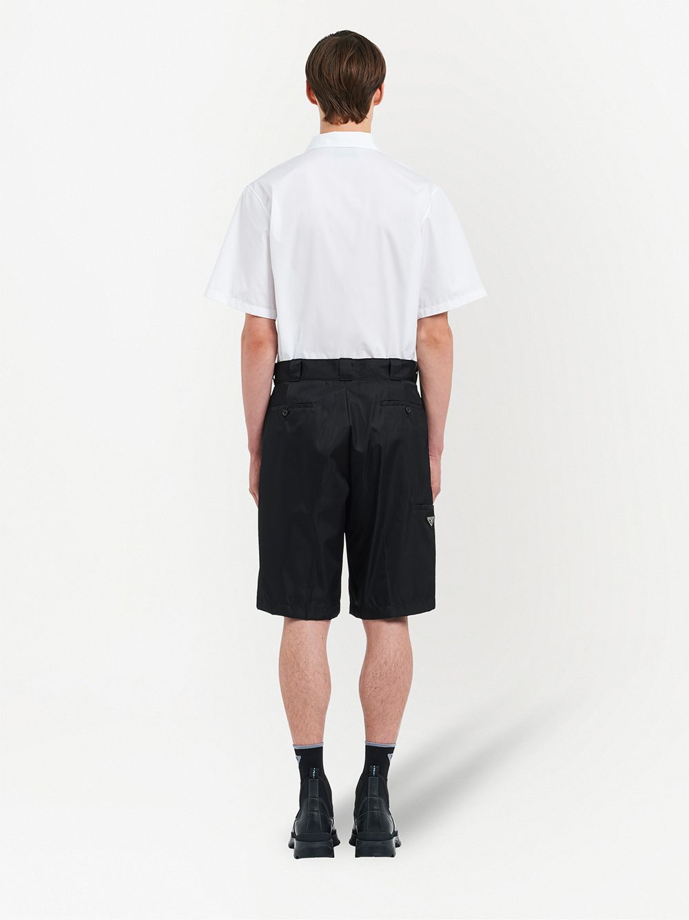 Prada High-waisted Knee-length Shorts In Black