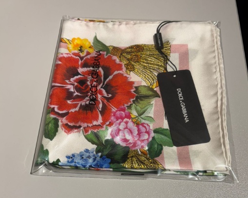 Dolce & Gabbana Floral Pattern Silk Scarf In Black