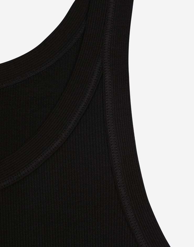 Dolce & Gabbana Logo-patch Detail Tank Top In Black