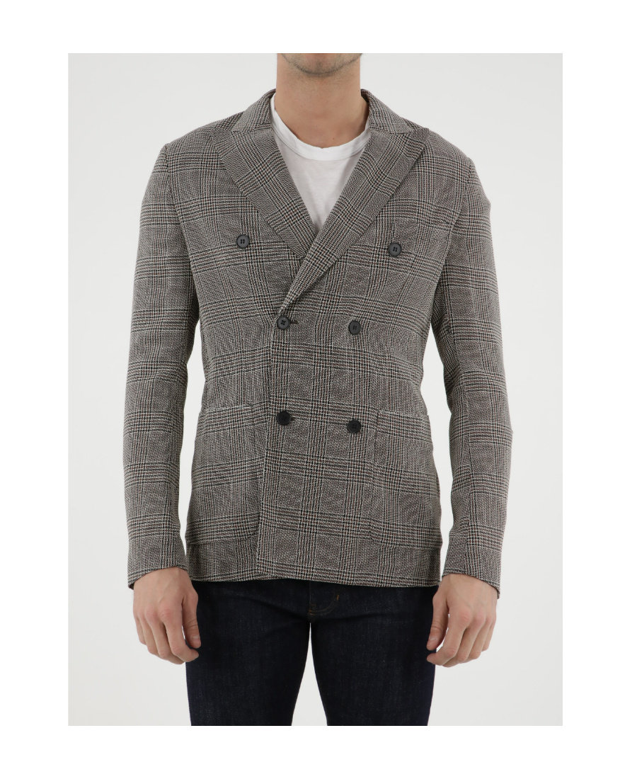 Tonello Double-breasted Suit Jacket In Gray