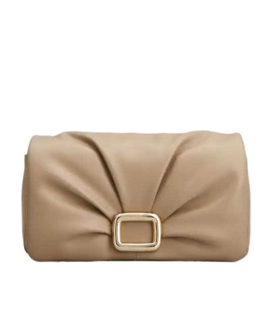Roger Vivier Viv' Choc Phone Bag In Leather In Nude