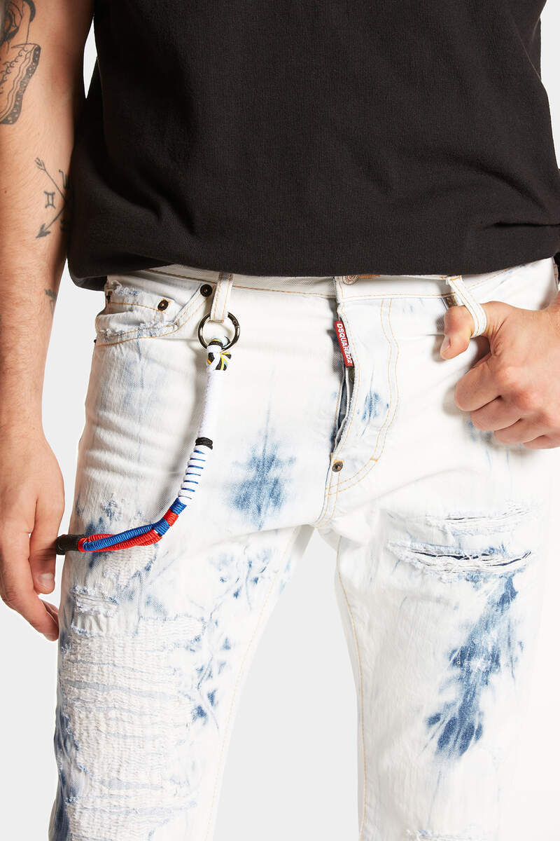 Dsquared2 Distressed Straight-leg Jeans In White