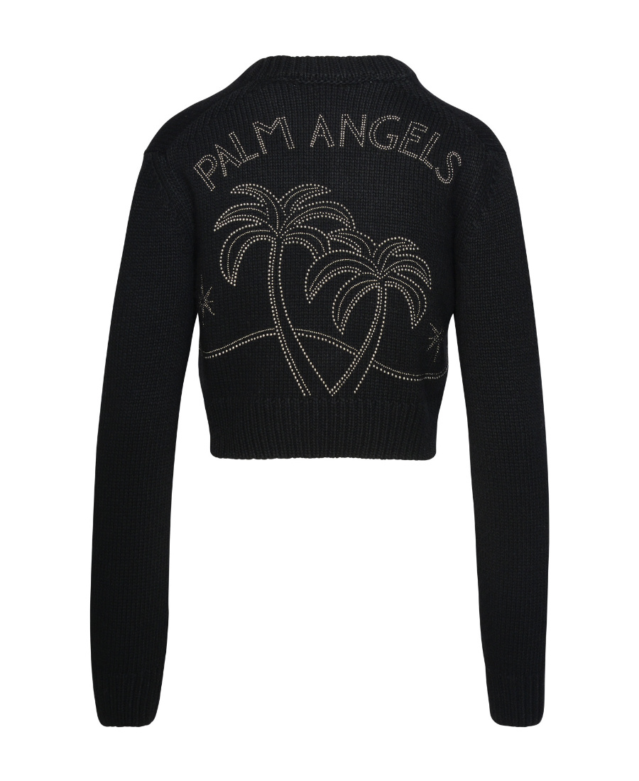 Palm Angels Monogram-appliqu� Zip-up Sweatshirt In Black