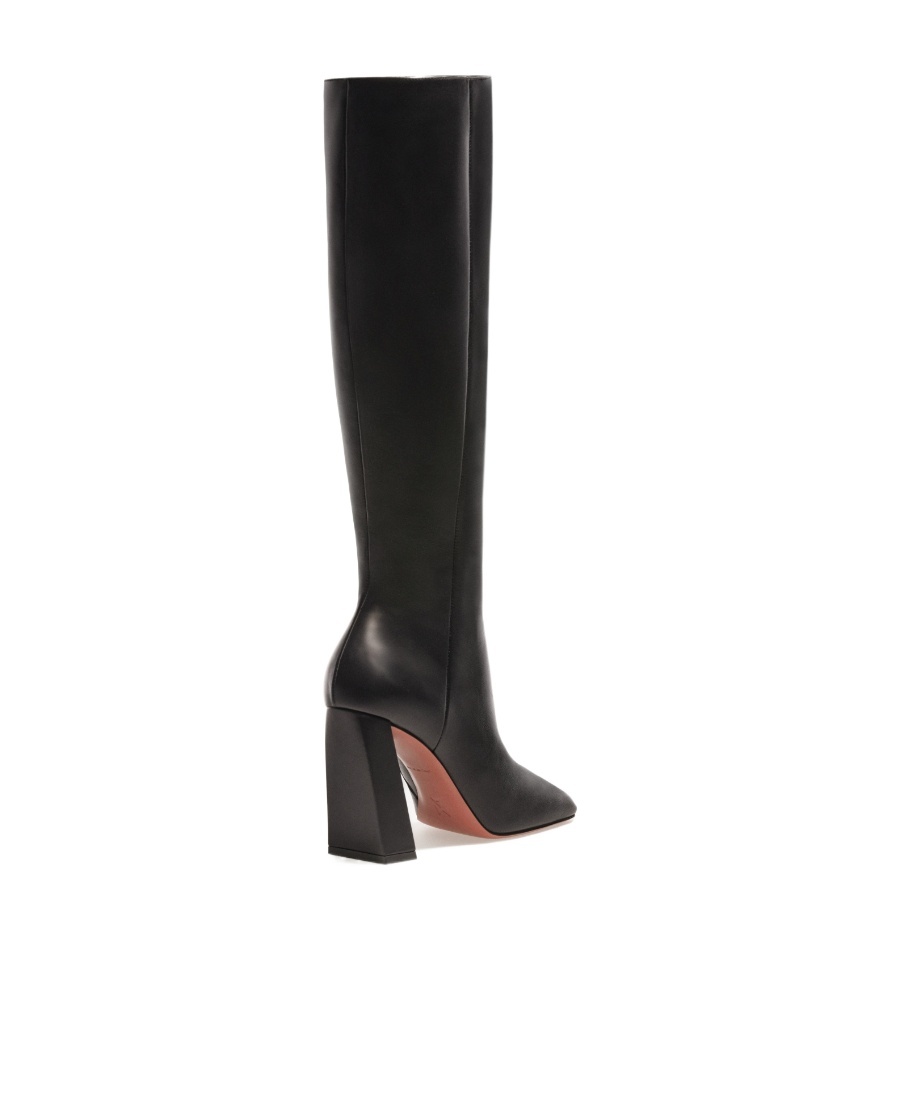 Shop Amina Muaddi Square-toed Boots In Black