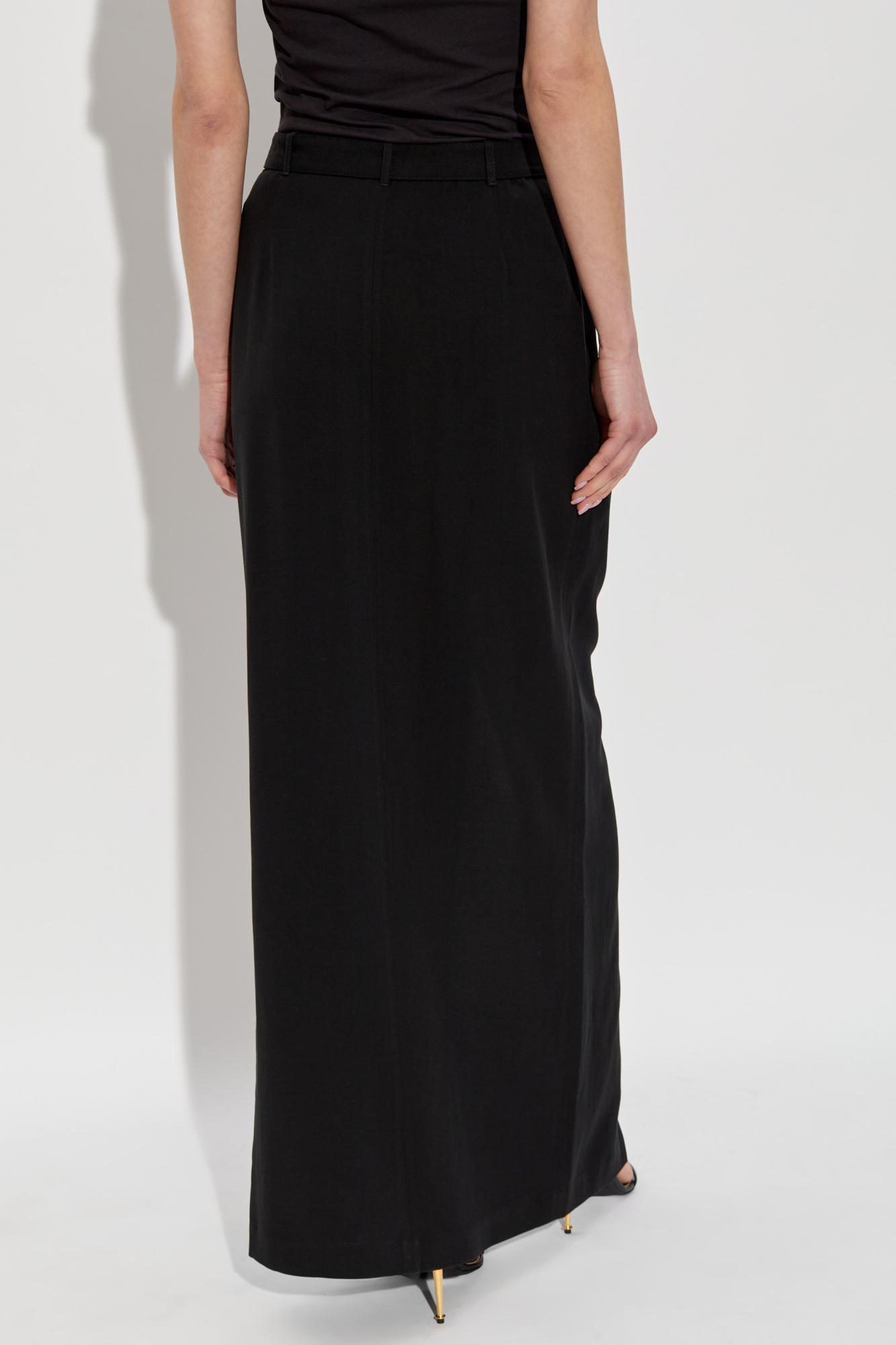 Shop Versace Jeans Baroque-buckle Skirt In Black