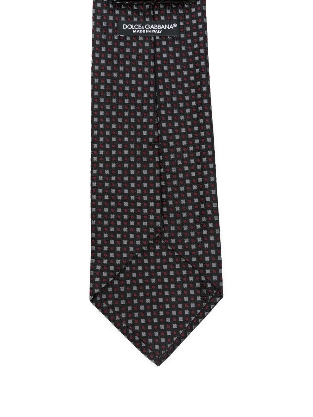 Dolce & Gabbana Geometric-pattern Silk Tie Accessories In Black
