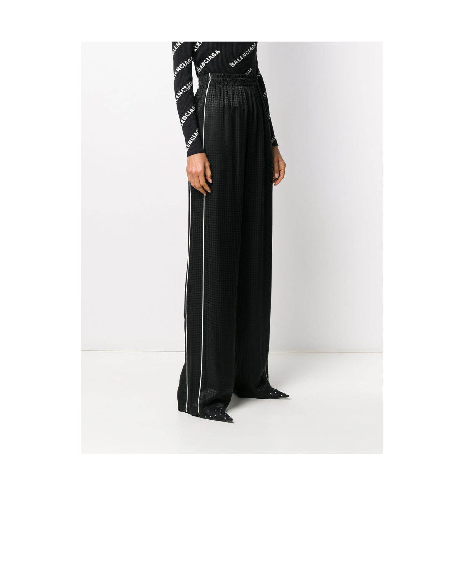 Balenciaga Checked Track Pants In Black