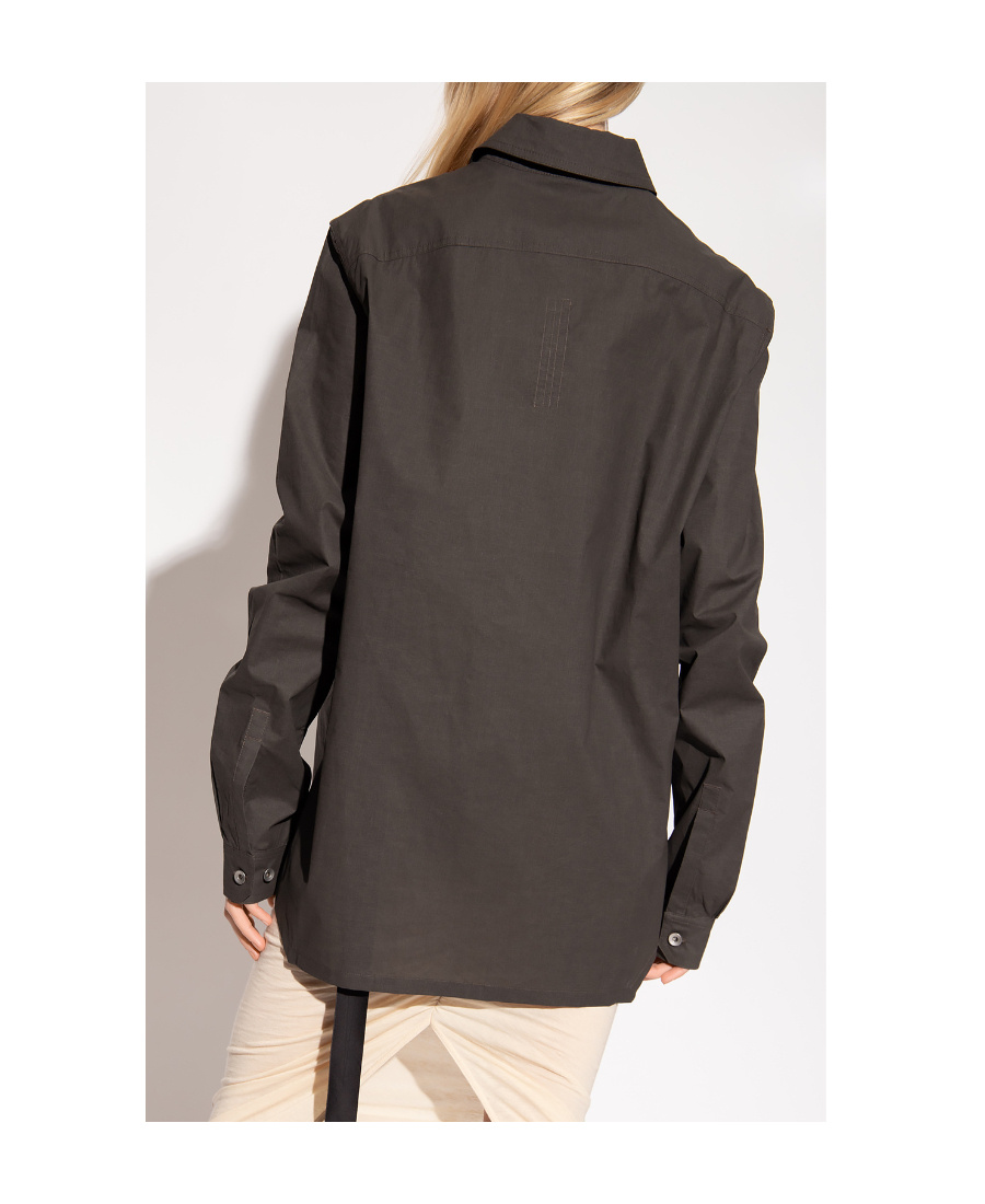 Rick Owens Drkshdw Tassel-detail Button-down Shirt In Black