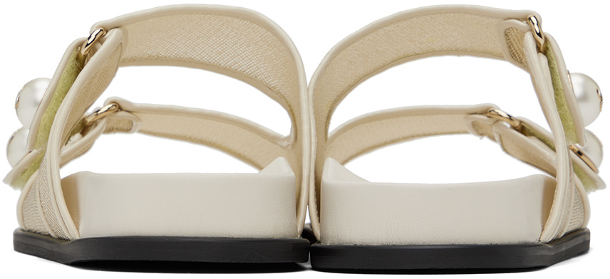 Jimmy Choo Fayence Metallic Mesh Slides In Nude