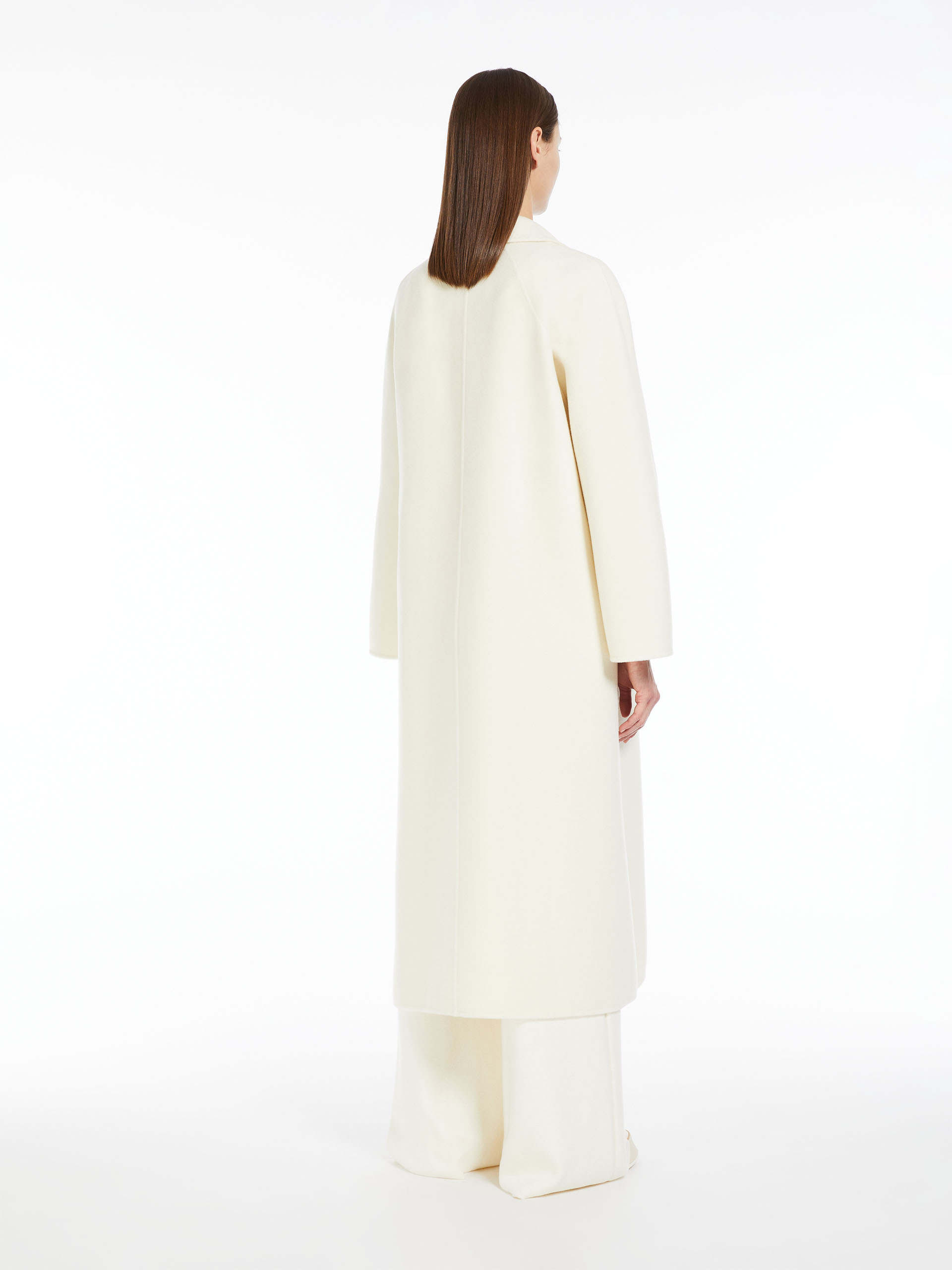 Max Mara White Alpaca Fragore Orsetto Biver Coat In White