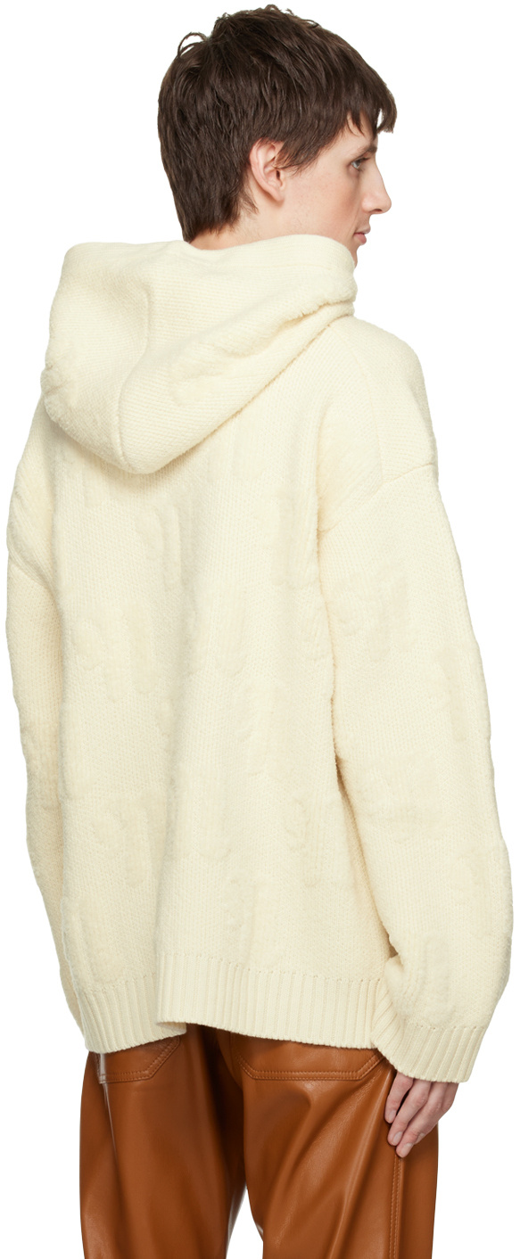 Nanushka Knitted Pullover Hoodie In White