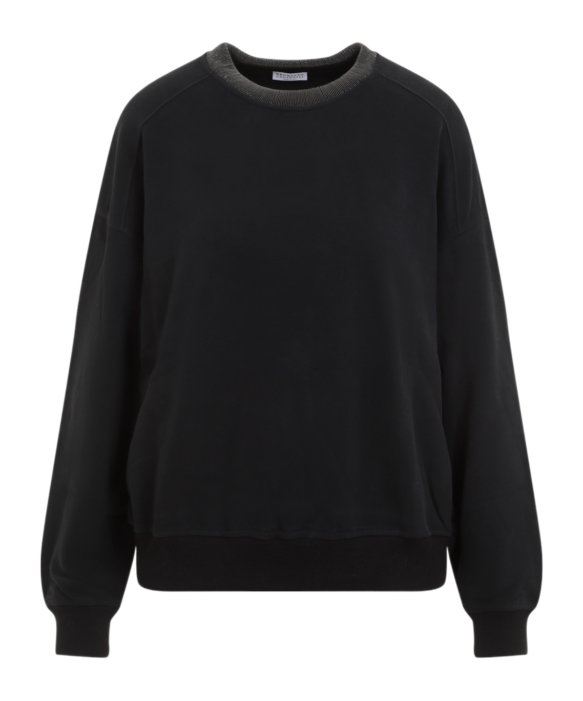 Brunello Cucinelli Black Cotton Crewneck Sweatshirt In Black